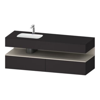 Duravit Einbauwaschtisch-Möbel-Set Qatego 160x50x60cm, Kon-WTU, B l, T m/Grap matt
