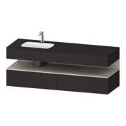 Duravit Einbauwaschtisch-Möbel-Set Qatego 160x50x60cm, Kon-WTU, B l, T m/Grap matt