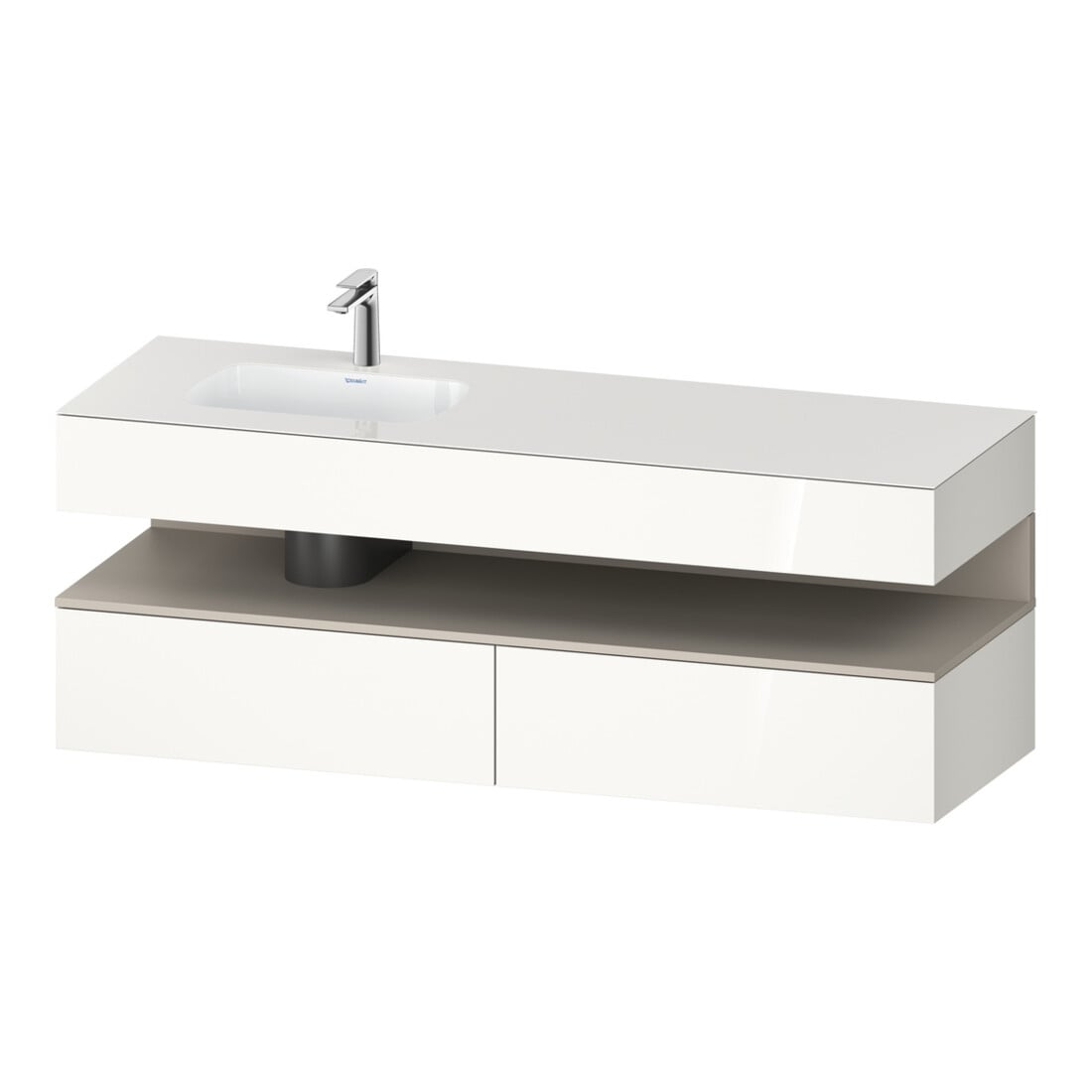 Duravit Einbauwaschtisch-Möbel-Set Qatego 160x50x60cm, Kon-WTU, B l, T matt/we hgl