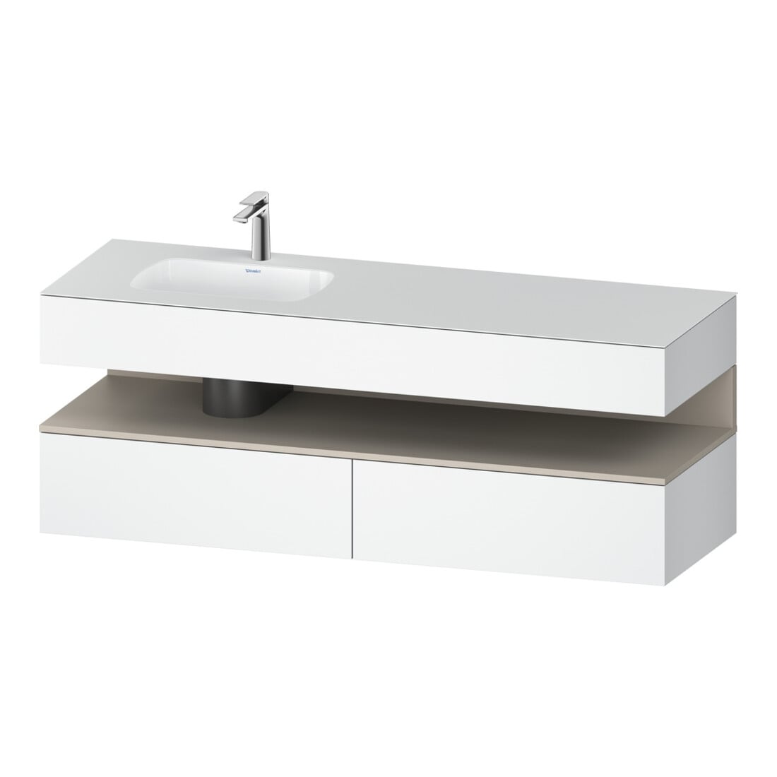 Duravit Einbauwaschtisch-Möbel-Set Qatego 160x50x60cm, Kon-WTU, B l, T matt/we ma