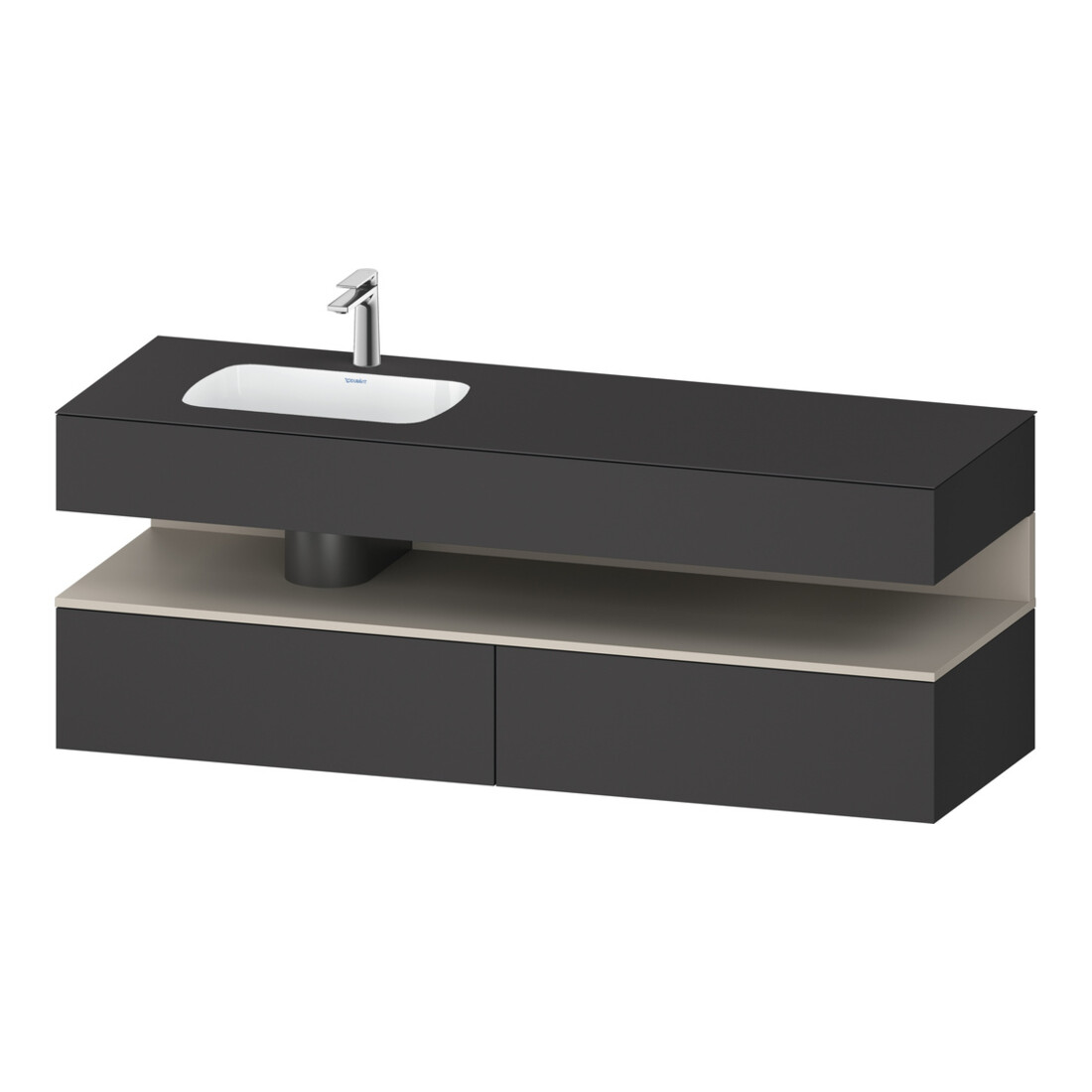 Duravit Einbauwaschtisch-Möbel-Set Qatego 160x50x60cm, Kon-WTU, B l, Tau m/Grap ma