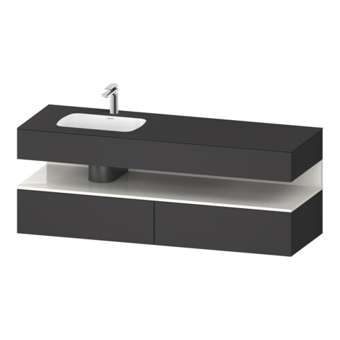 Duravit Einbauwaschtisch-Möbel-Set Qatego 160x50x60cm, Kon-WTU, B l, w g/Gra ma