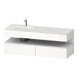 Duravit Einbauwaschtisch-Möbel-Set Qatego 160x50x60cm, Kon-WTU, B l, w matt/we hgl