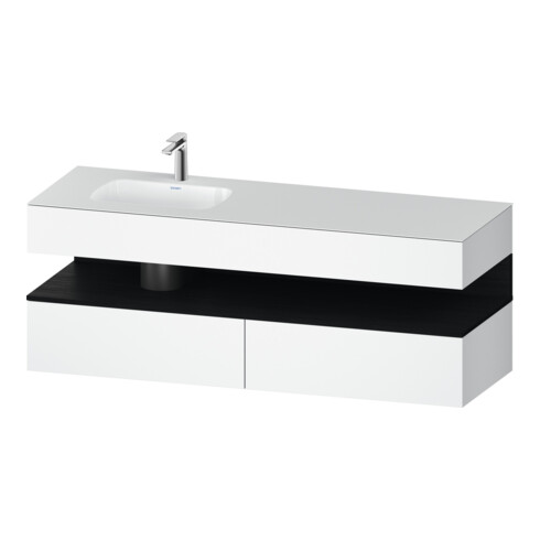 Duravit Einbauwaschtisch-Möbel-Set Qatego 160x50x60cm, Kon-WTU, B li, Ei sw/we ma
