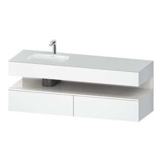 Duravit Einbauwaschtisch-Möbel-Set Qatego 160x50x60cm, Kon-WTU, B li, we hgl/we ma