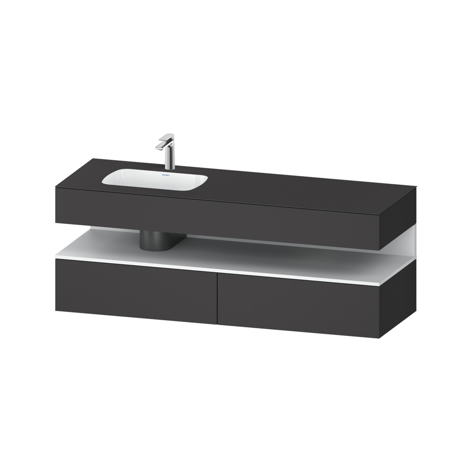 Duravit Einbauwaschtisch-Möbel-Set Qatego 160x50x60cm, Kon-WTU, B li, we m/Grap ma