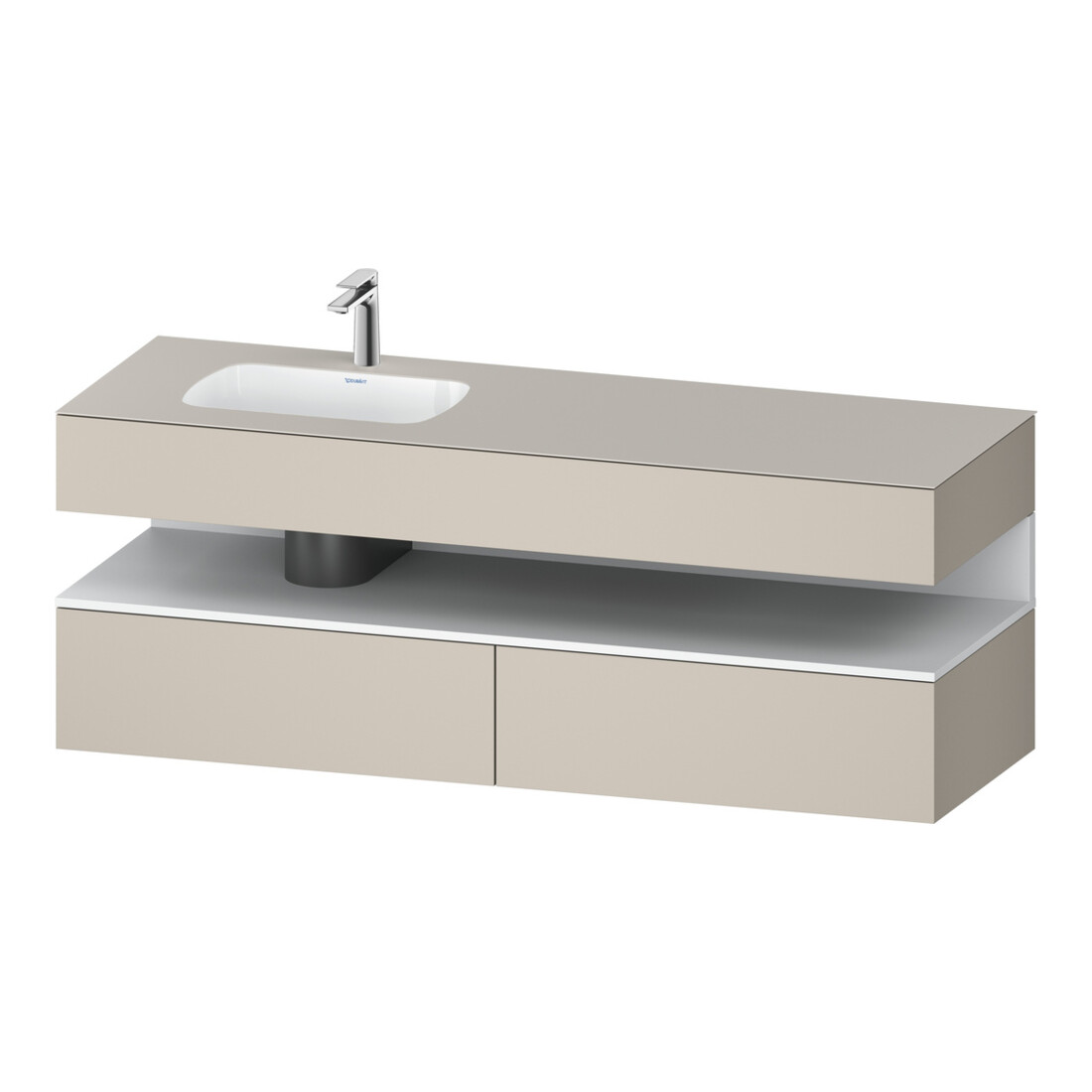 Duravit Einbauwaschtisch-Möbel-Set Qatego 160x50x60cm, Kon-WTU, B li, we m/tau ma