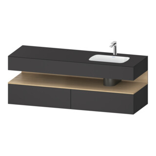 Duravit Einbauwaschtisch-Möbel-Set Qatego 160x50x60cm, Kon-WTU, B r, E nat/grap ma