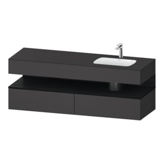 Duravit Einbauwaschtisch-Möbel-Set Qatego 160x50x60cm, Kon-WTU, B r, E sw/gra ma