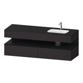Duravit Einbauwaschtisch-Möbel-Set Qatego 160x50x60cm, Kon-WTU, B r, E sw/gra matt