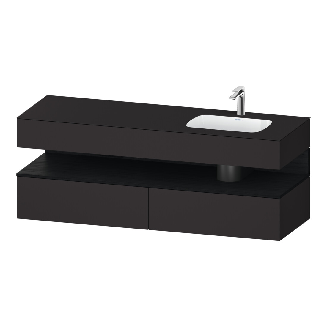 Duravit Einbauwaschtisch-Möbel-Set Qatego 160x50x60cm, Kon-WTU, B r, E sw/gra matt