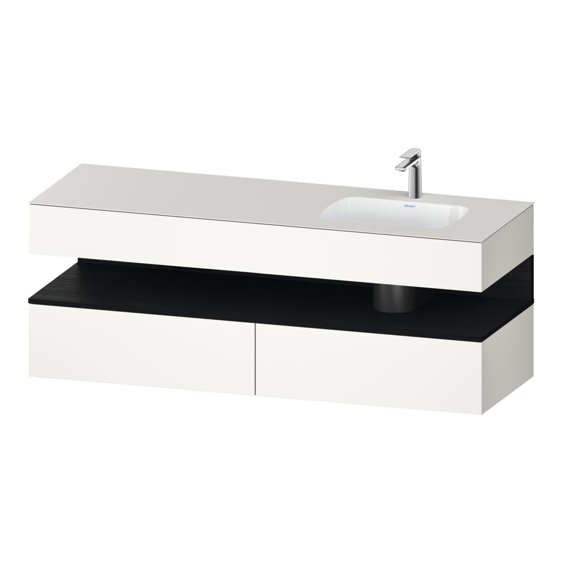 Duravit Einbauwaschtisch-Möbel-Set Qatego 160x50x60cm, Kon-WTU, B r, Ei sw/we matt