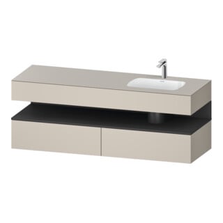 Duravit Einbauwaschtisch-Möbel-Set Qatego 160x50x60cm, Kon-WTU, B r, gra m/tau ma