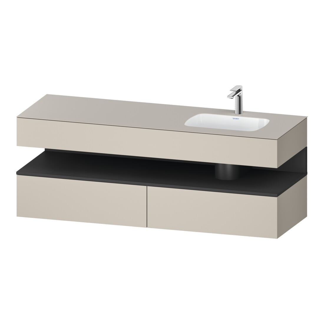 Duravit Einbauwaschtisch-Möbel-Set Qatego 160x50x60cm, Kon-WTU, B r, gra m/tau ma