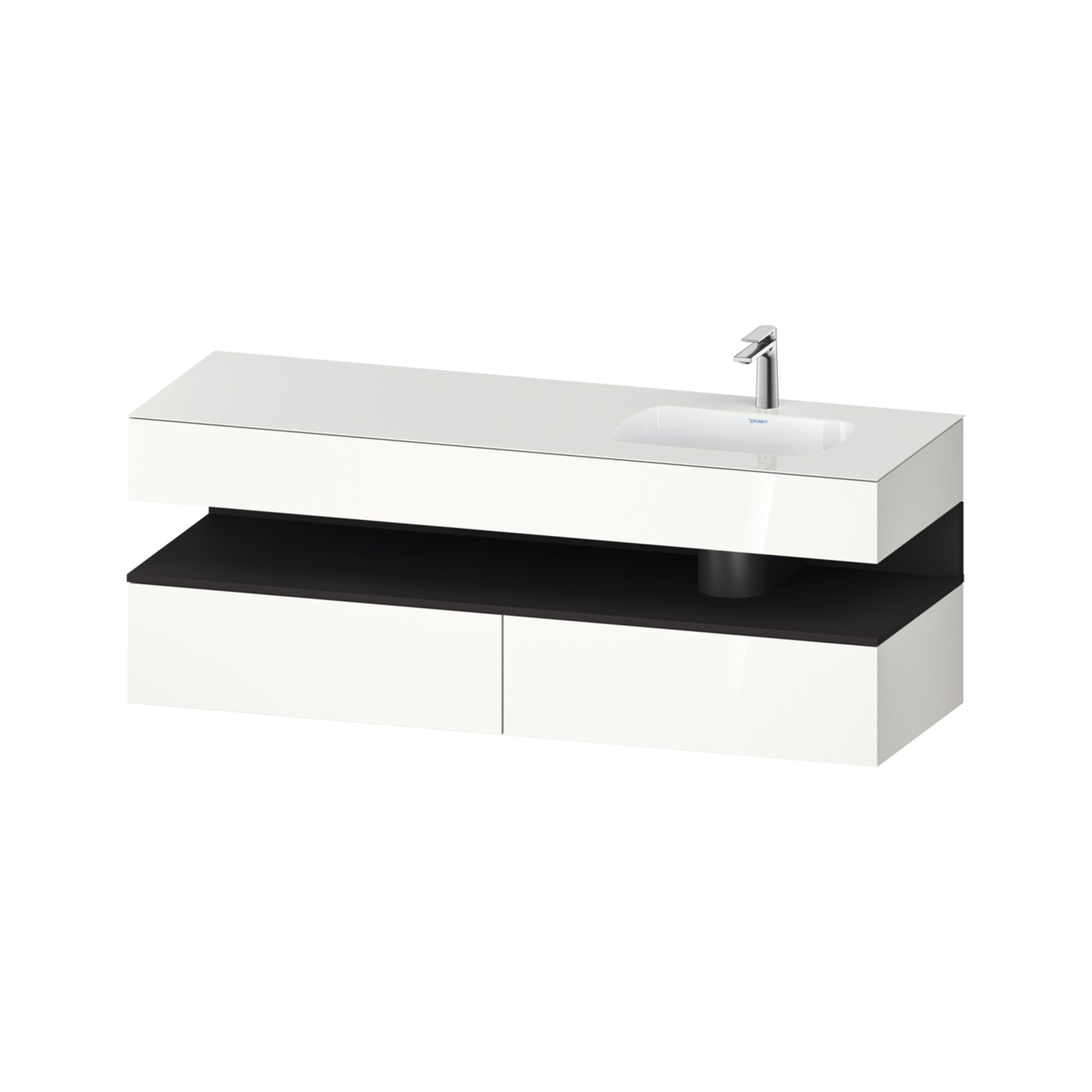 Duravit Einbauwaschtisch-Möbel-Set Qatego 160x50x60cm, Kon-WTU, B r, gra m/we hgl