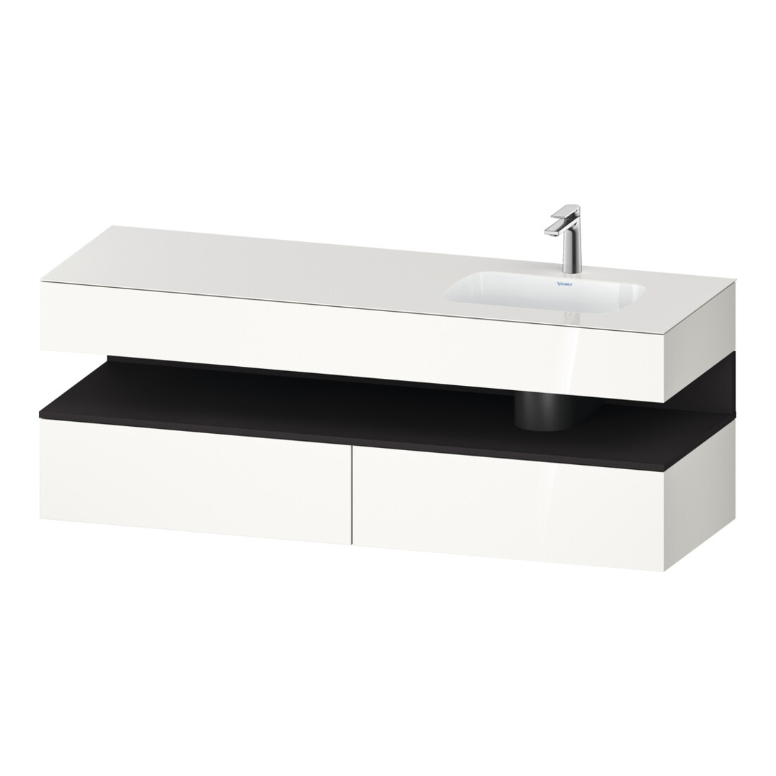 Duravit Einbauwaschtisch-Möbel-Set Qatego 160x50x60cm, Kon-WTU, B r, gra m/we hgl