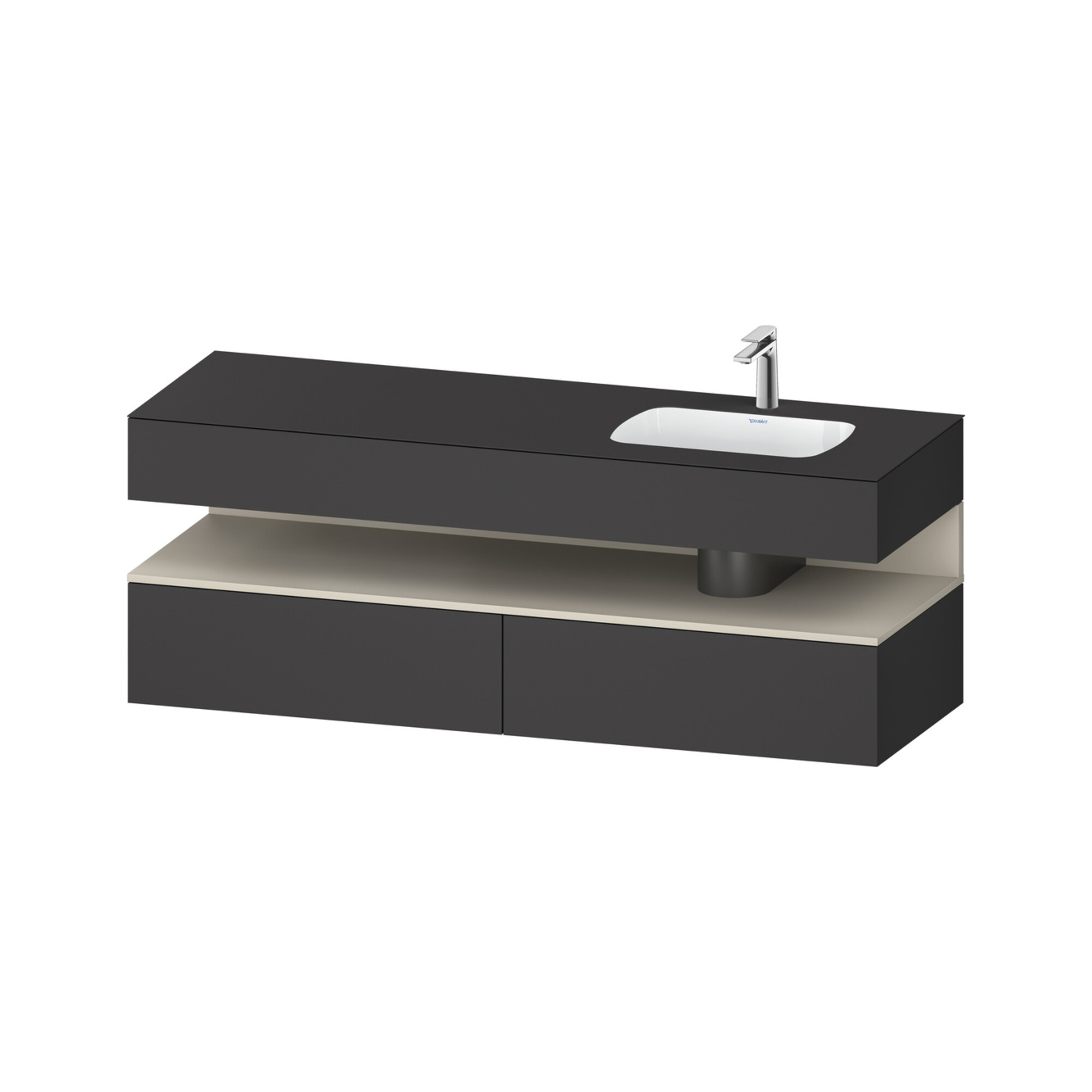 Duravit Einbauwaschtisch-Möbel-Set Qatego 160x50x60cm, Kon-WTU, B r, T m/Gr ma