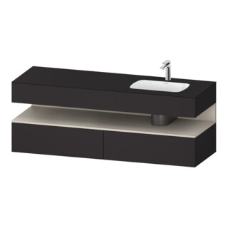 Duravit Einbauwaschtisch-Möbel-Set Qatego 160x50x60cm, Kon-WTU, B r, T m/Grap matt