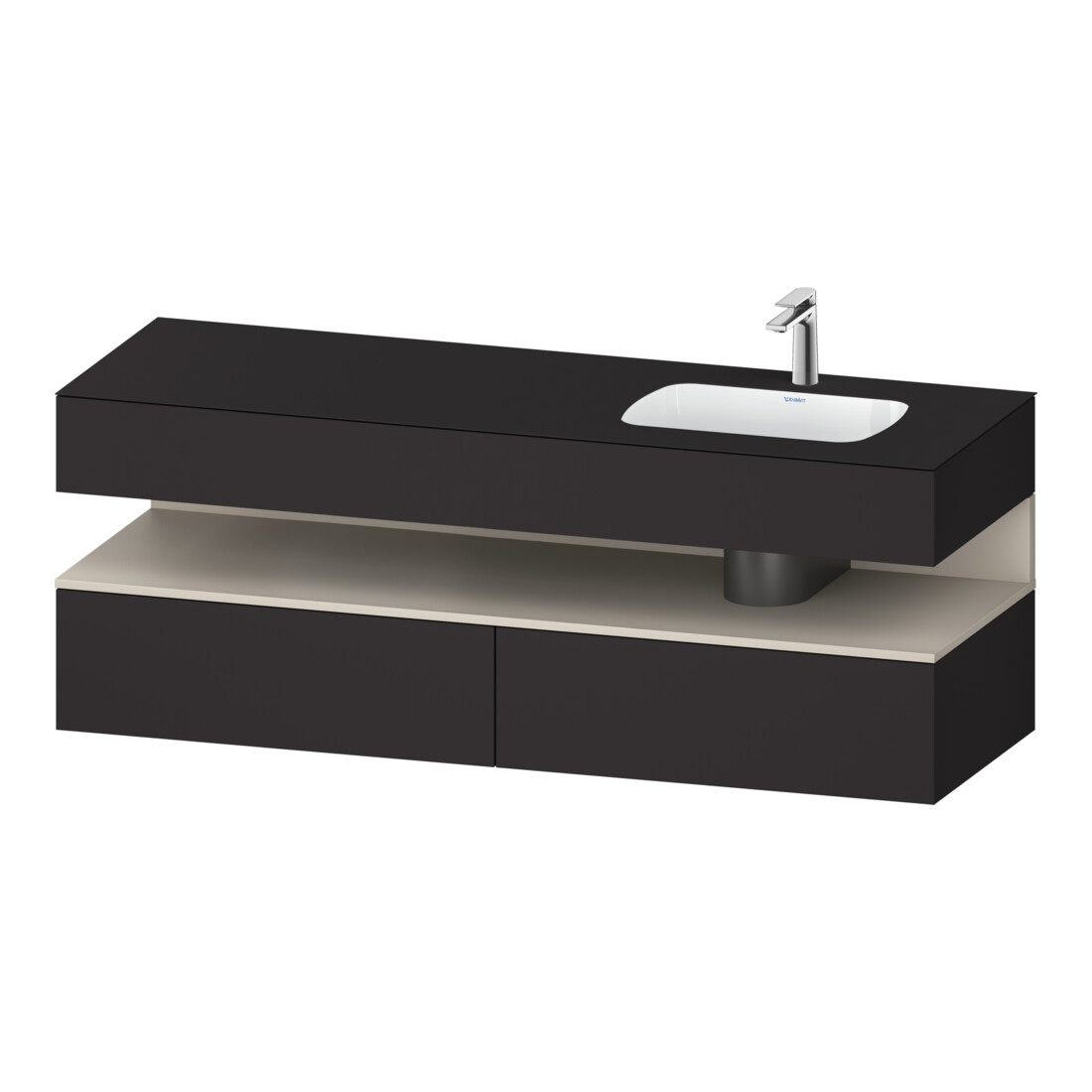 Duravit Einbauwaschtisch-Möbel-Set Qatego 160x50x60cm, Kon-WTU, B r, T m/Grap matt