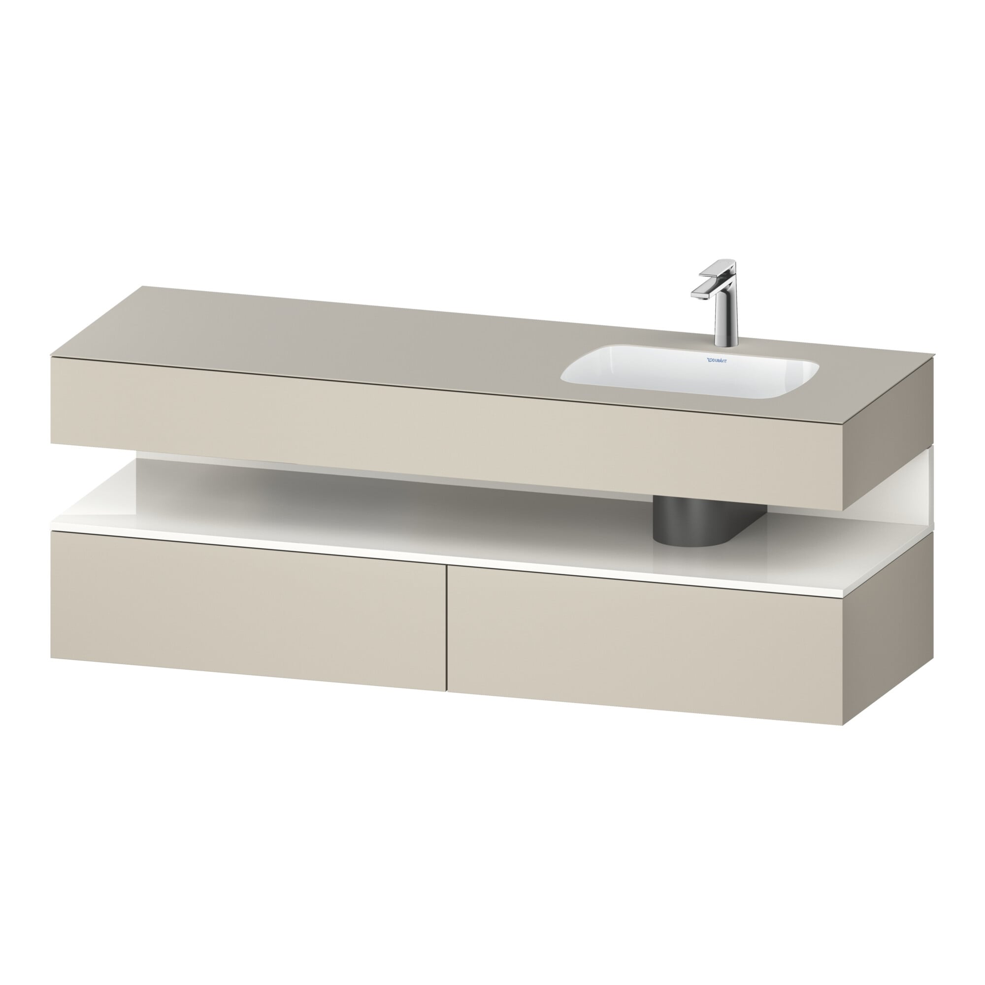Duravit Einbauwaschtisch-Möbel-Set Qatego 160x50x60cm, Kon-WTU, B r, w g/tau matt