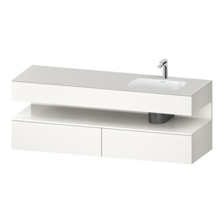 Duravit Einbauwaschtisch-Möbel-Set Qatego 160x50x60cm, Kon-WTU, B r, w hgl/we matt