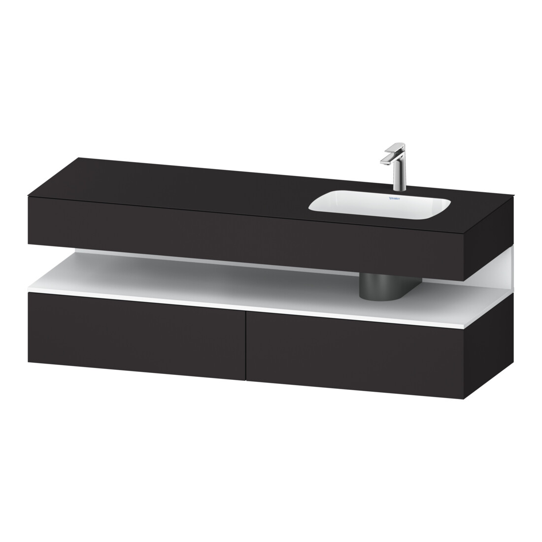 Duravit Einbauwaschtisch-Möbel-Set Qatego 160x50x60cm, Kon-WTU, B r, w m/Grap matt