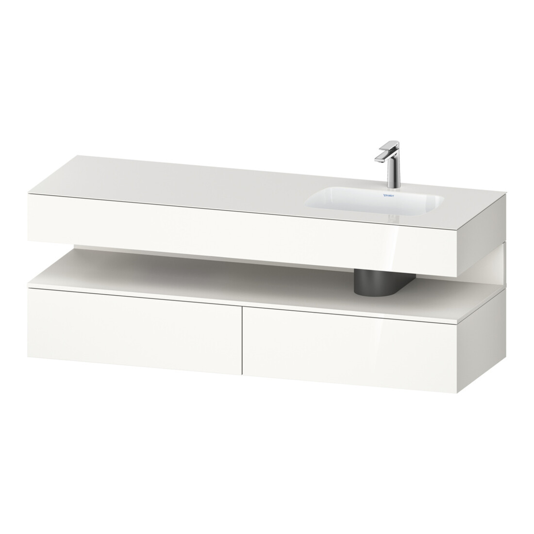 Duravit Einbauwaschtisch-Möbel-Set Qatego 160x50x60cm, Kon-WTU, B r, w m/we hgl