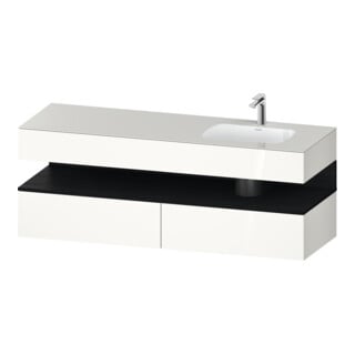 Duravit Einbauwaschtisch-Möbel-Set Qatego 160x50x60cm, Kon-WTU, B re, Ei sw/we hgl