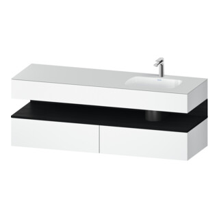 Duravit Einbauwaschtisch-Möbel-Set Qatego 160x50x60cm, Kon-WTU, B re, Ei sw/we ma