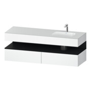 Duravit Einbauwaschtisch-Möbel-Set Qatego 160x50x60cm, Kon-WTU, B re, Ei sw/we ma