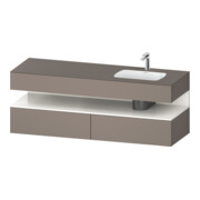 Duravit Einbauwaschtisch-Möbel-Set Qatego 160x50x60cm, Kon-WTU, B re, we hg/b ma