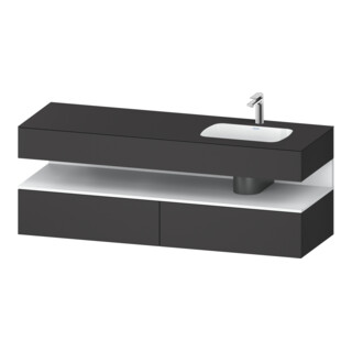 Duravit Einbauwaschtisch-Möbel-Set Qatego 160x50x60cm, Kon-WTU, B re, we m/Grap ma