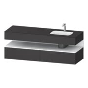 Duravit Einbauwaschtisch-Möbel-Set Qatego 160x50x60cm, Kon-WTU, B re, we m/Grap ma