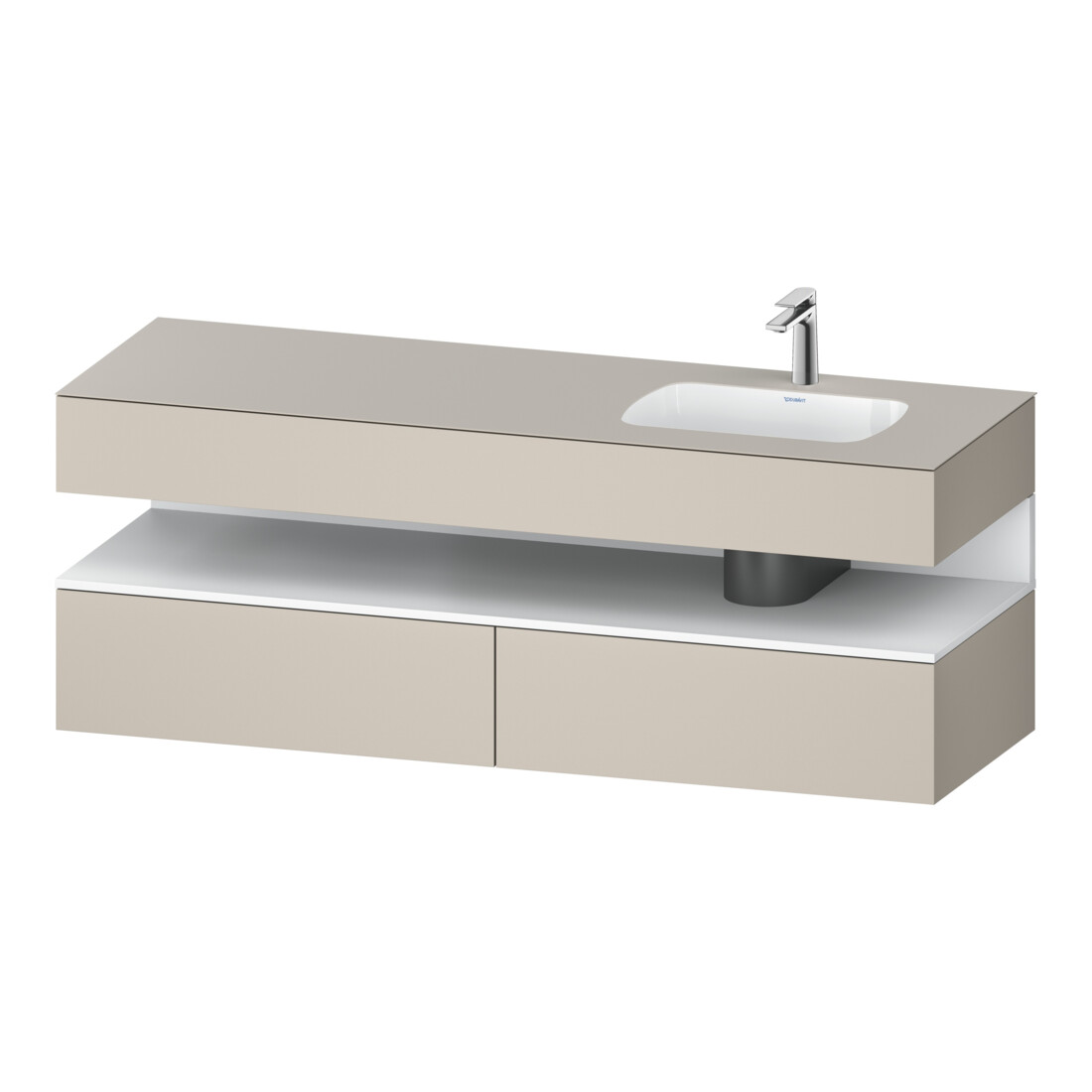Duravit Einbauwaschtisch-Möbel-Set Qatego 160x50x60cm, Kon-WTU, B re, we m/tau ma