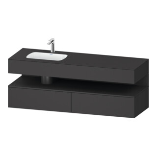 Duravit Einbauwaschtisch-Möbel-Set Qatego 160x50x60cm, Kon-WTU, Beck. li, graph ma
