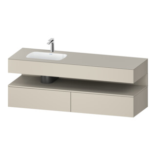 Duravit Einbauwaschtisch-Möbel-Set Qatego 160x50x60cm, Kon-WTU, Beck. li, Tau matt