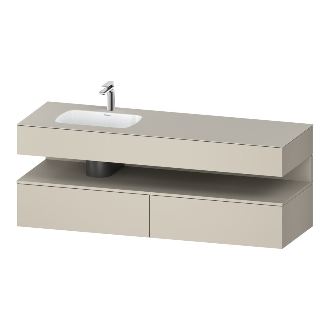 Duravit Einbauwaschtisch-Möbel-Set Qatego 160x50x60cm, Kon-WTU, Beck. li, Tau matt