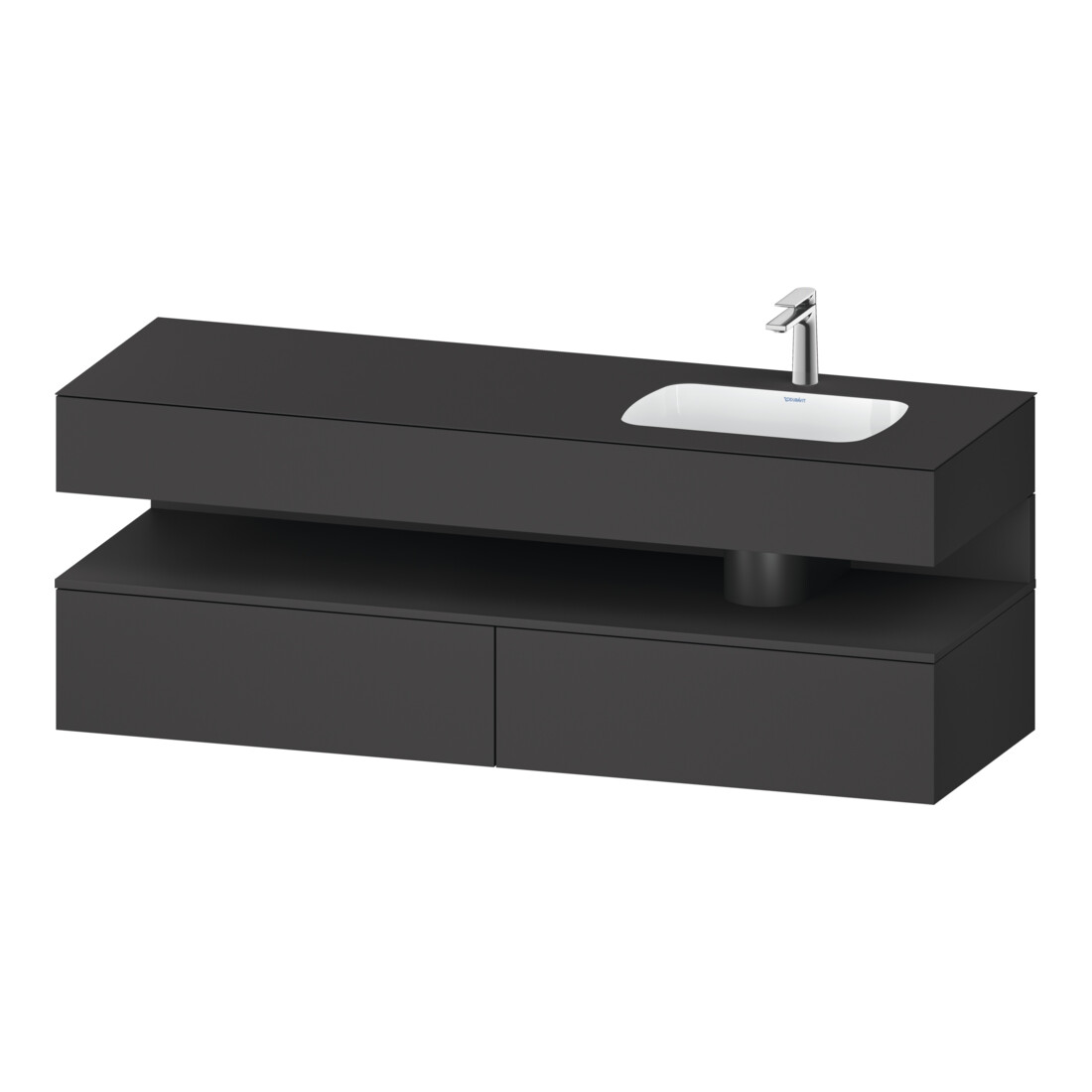 Duravit Einbauwaschtisch-Möbel-Set Qatego 160x50x60cm, Kon-WTU, Beck. re, graph ma