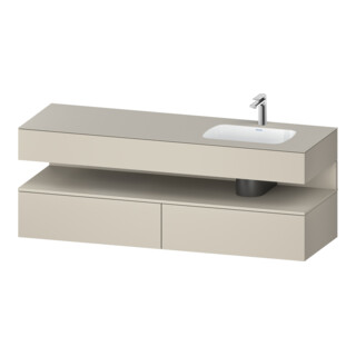 Duravit Einbauwaschtisch-Möbel-Set Qatego 160x50x60cm, Kon-WTU, Beck. re, Tau matt