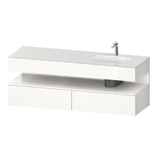 Duravit Einbauwaschtisch-Möbel-Set Qatego 160x50x60cm, Kon-WTU, Beck. re, we hgl