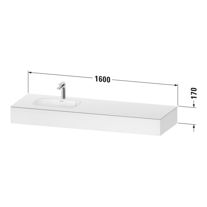 Duravit Einbauwaschtisch-Möbel-Set Qatego 160x55x17cm, m K, 1 AS, m Ü, B l, gra m