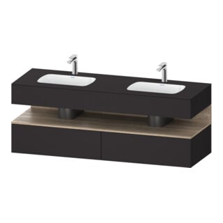 Duravit Einbauwaschtisch-Möbel-Set Qatego 160x55x60cm, Kon-WTU, B, E Ma/Gra matt