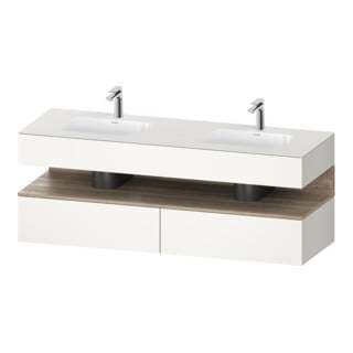 Duravit Einbauwaschtisch-Möbel-Set Qatego 160x55x60cm, Kon-WTU, B, E Marmor/w matt