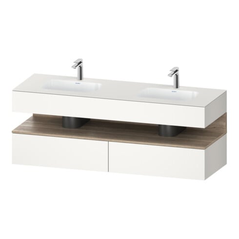Duravit Einbauwaschtisch-Möbel-Set Qatego 160x55x60cm, Kon-WTU, B, E Marmor/w matt