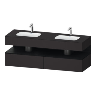 Duravit Einbauwaschtisch-Möbel-Set Qatego 160x55x60cm, Kon-WTU, B, E sw/gra matt