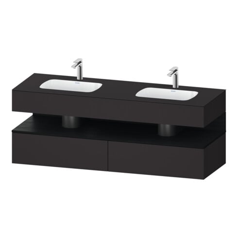 Duravit Einbauwaschtisch-Möbel-Set Qatego 160x55x60cm, Kon-WTU, B, E sw/gra matt