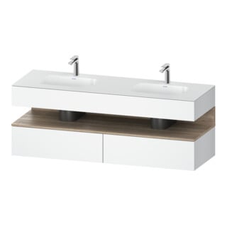 Duravit Einbauwaschtisch-Möbel-Set Qatego 160x55x60cm, Kon-WTU, B, Ei Marmor/w ma