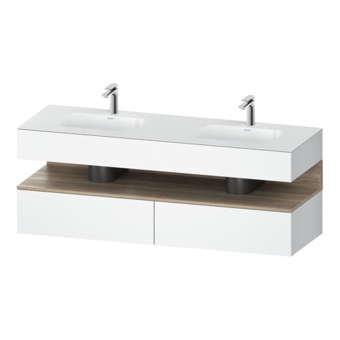 Duravit Einbauwaschtisch-Möbel-Set Qatego 160x55x60cm, Kon-WTU, B, Ei Marmor/w ma