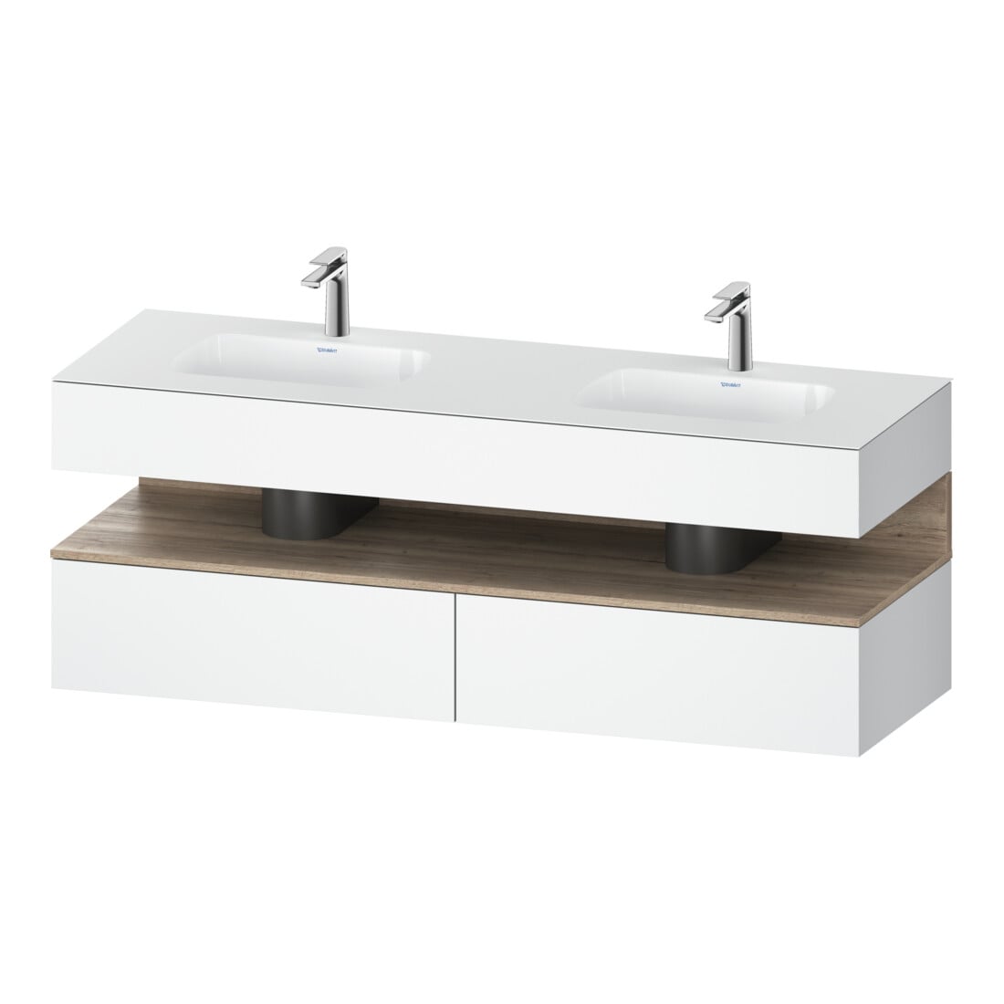 Duravit Einbauwaschtisch-Möbel-Set Qatego 160x55x60cm, Kon-WTU, B, Ei Marmor/w ma