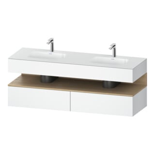 Duravit Einbauwaschtisch-Möbel-Set Qatego 160x55x60cm, Kon-WTU, B, Ei nat/weiß ma